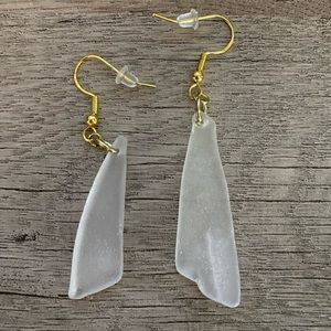 Handcrafted Jersey Shore Seaglass Earrings (gold)